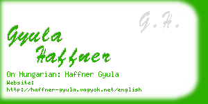 gyula haffner business card